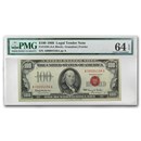 1966 $100 U.S. Note Red Seal CU-64 EPQ PMG 1966 $100 U.S. Note Red Seal CU-64 EPQ PMG